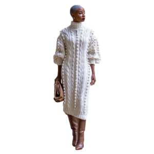 Thick Knitted Sweater Dress - Image 2