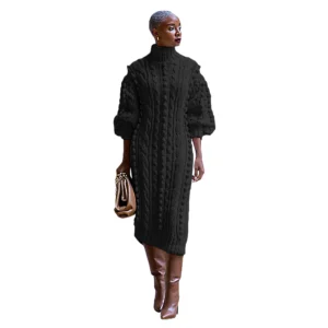 Thick Knitted Sweater Dress - Image 3