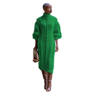 Thick Knitted Sweater Dress - Image 4