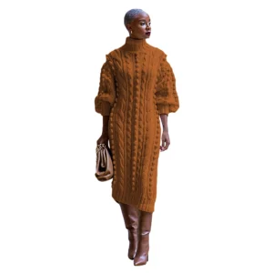 Thick Knitted Sweater Dress - Image 5